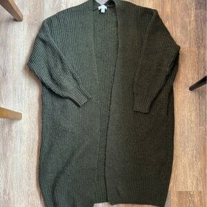 Cozy Olive Green Knit Cardigan
